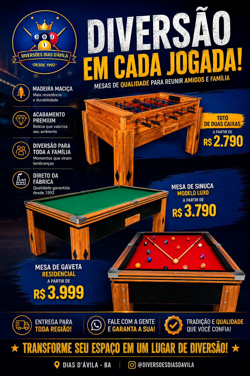 Arte com mesas e totó